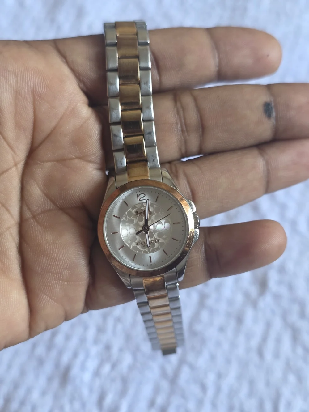 Coach Two-Tone Silver and Gold Ladies Bracelet Watch